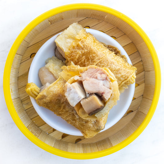 Bean Skin Chicken Roll — cooked