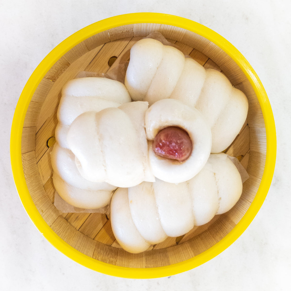 Chinese Sausage Bao Roll — cooked