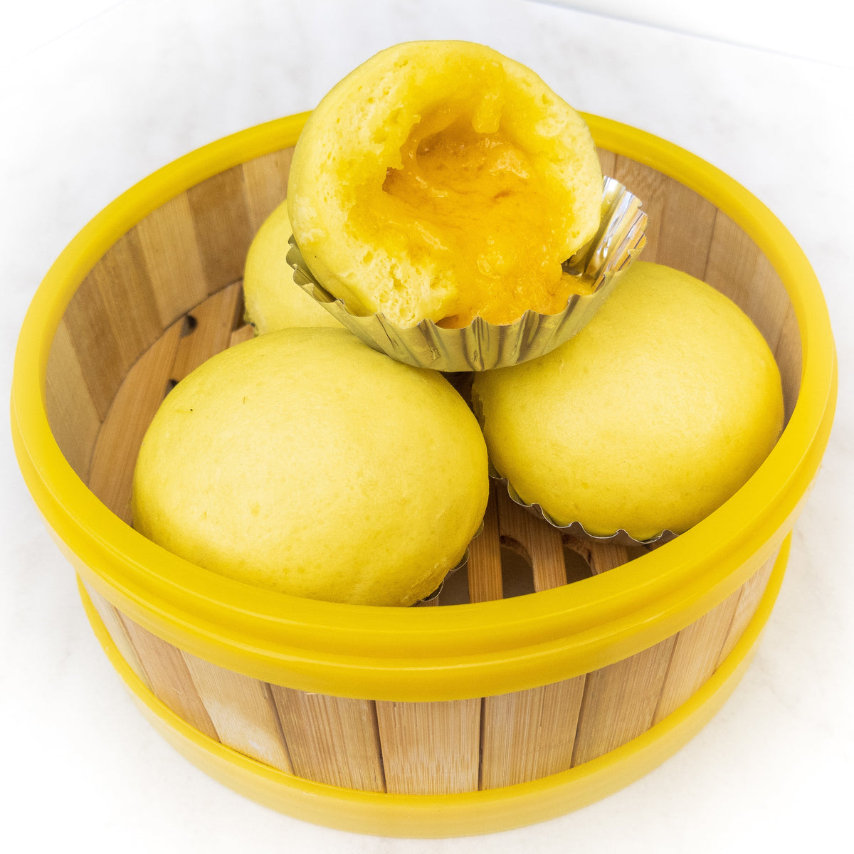 Golden Salted Egg Bao — cooked