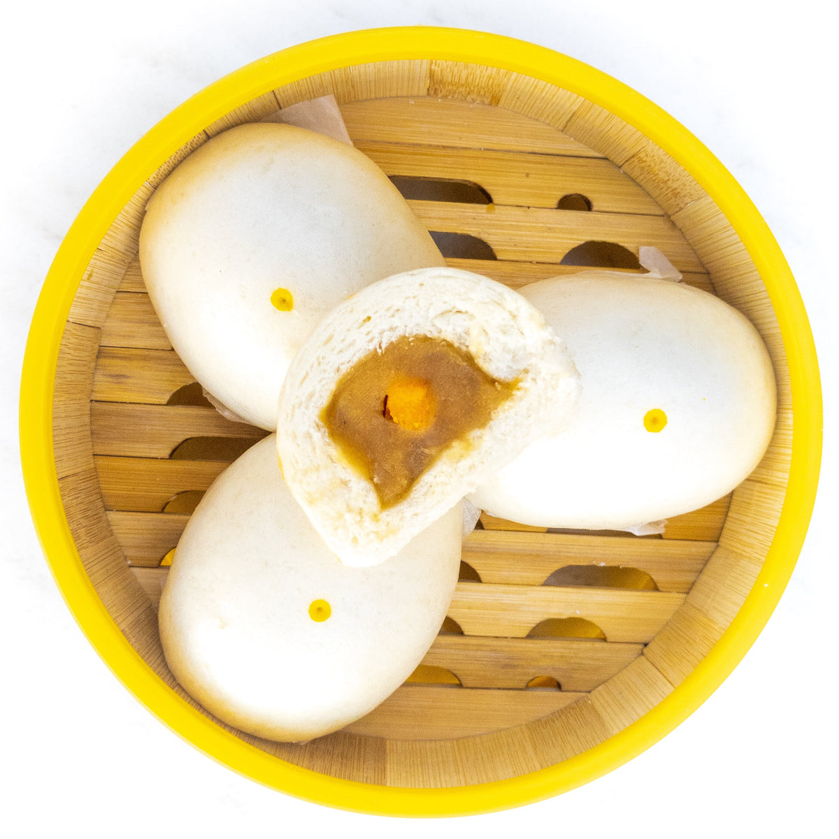 Salted Egg Lotus Seed Bao — cooked